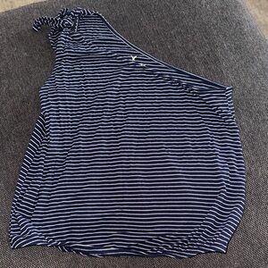 American Eagle Outfitters Navy and White Striped Tank Top